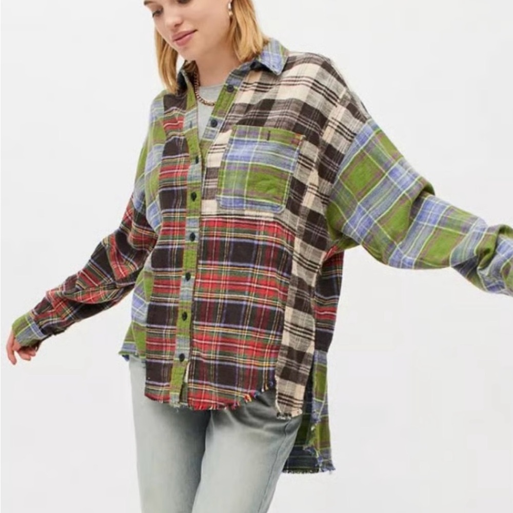 BDG from Urban Outfitters Colorful Plaid Button-down flannel Shirt